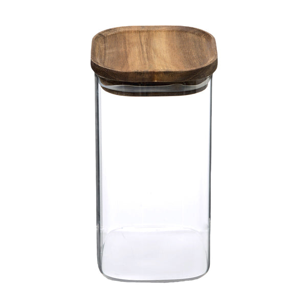 1,3L OPBEVARINGSGLAS MED TRÆLÅG (FIRKANTET)